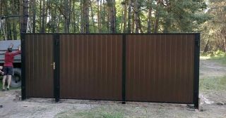 Купить распашные ворота из профнастила Воскресенск, цена от 2740 руб.